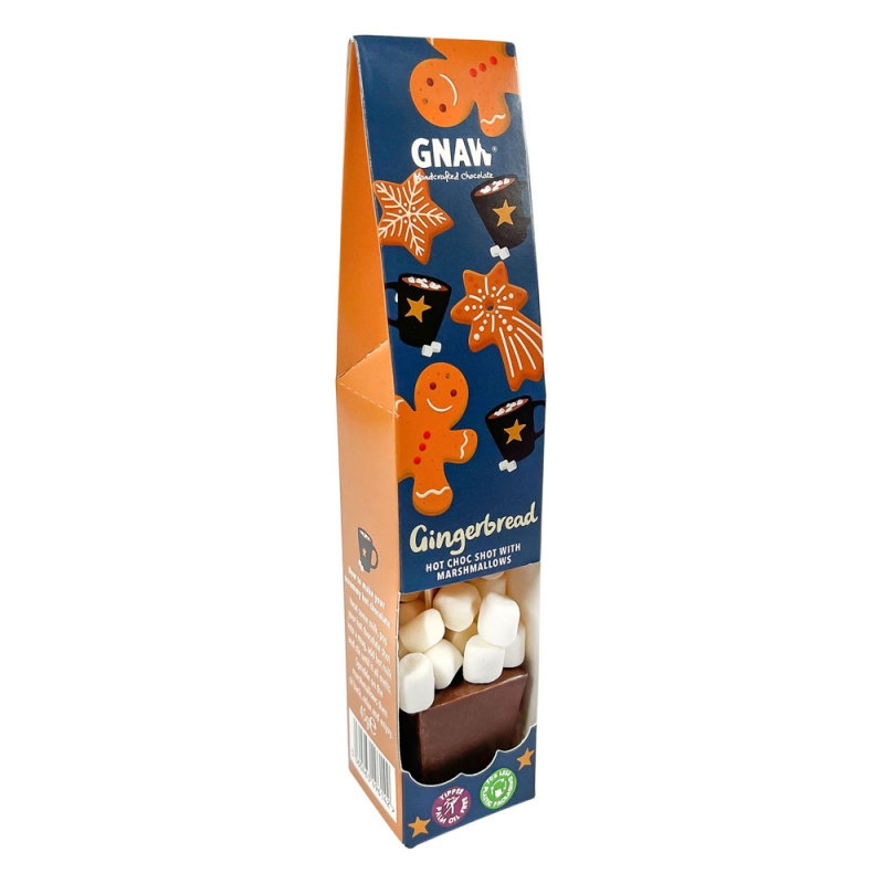 gnaw gingerbread hot chocolate stirrer with marshmallows 45g