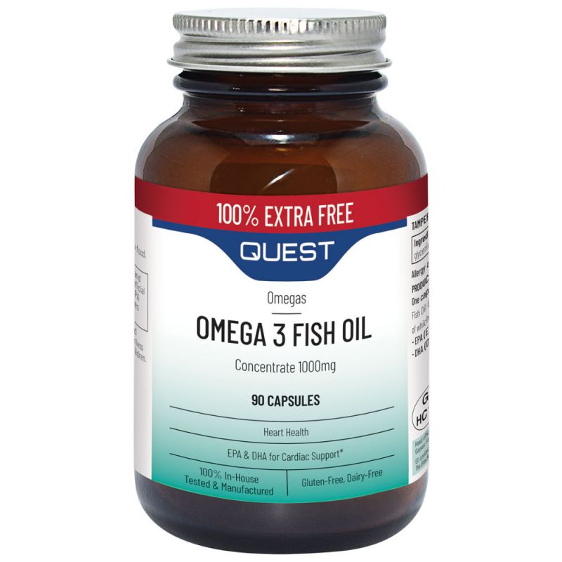 Quest Omega 3 Fish Oil 1000mg 90 Capsules EXTRA VALUE PACK