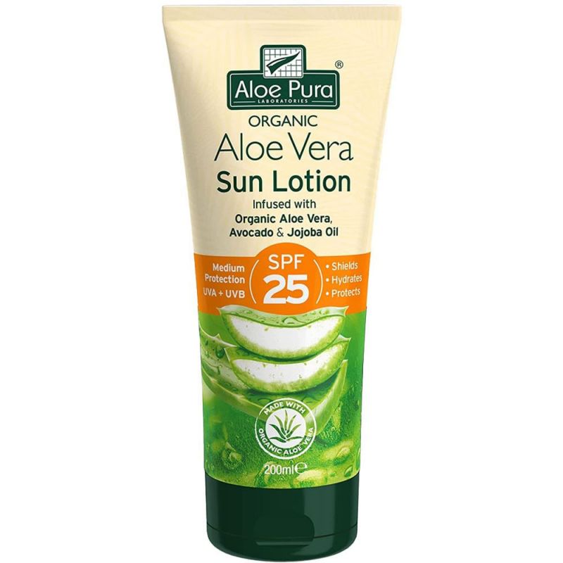 Aloe Pura Organic Aloe Vera Sun Lotion SPF 25 200ml 