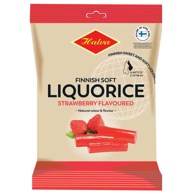Halva Strawberry Flavoured European Style Soft Eating Licorice 200g
