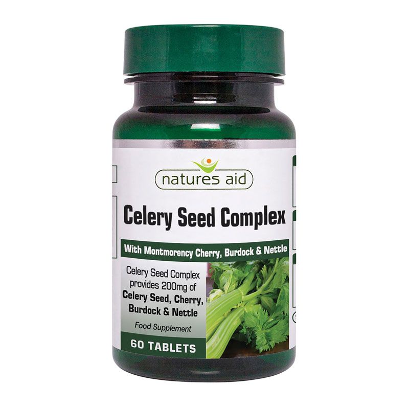 Natures Aid Celery Seed Complex with Montmorency Cherry 60 Tablets