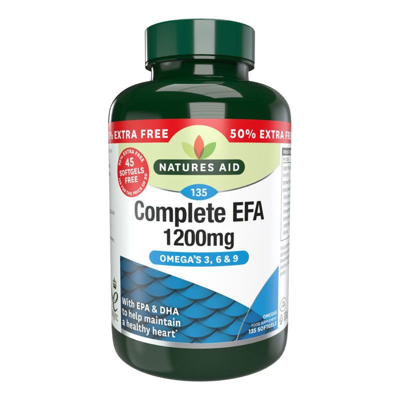 Natures Aid Complete EFA 135 Capsules Omega's 3, 6 & 9 - 135 for the price of 90