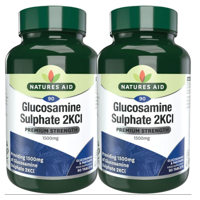 Natures Aid Glucosamine Sulphate 2KCl 1500mg 2 x 90 Tablets 