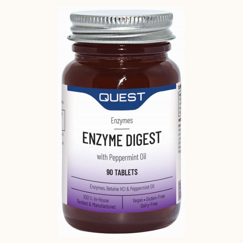 Quest Enzyme Digest Tablets with Betaine HCL & Peppermint Oil 