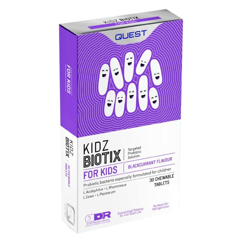 Quest Kidz Biotix Probiotic for Children 30 Tablets Blackcurrant Flavour BEST BEFORE END SEPT 2022