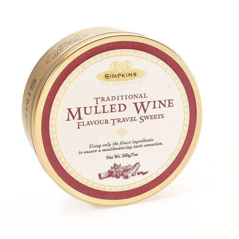 Simpkins Classic Mulled Wine Flavour Travel Sweets 200g Tin