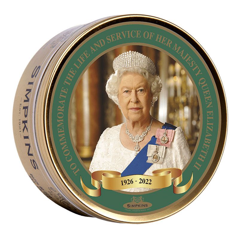 Simpkins Queen Elizabeth 11 Commemorative Mixed Fruit Travel Sweets Tin 175g 