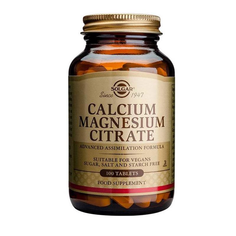 Solgar Calcium Magnesium Citrate 100 Tablets - Highly absorbable 