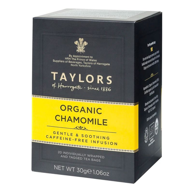 Taylors of Harrogate Organic Chamomile Tea - 20 Wrapped & Tagged Tea Bags