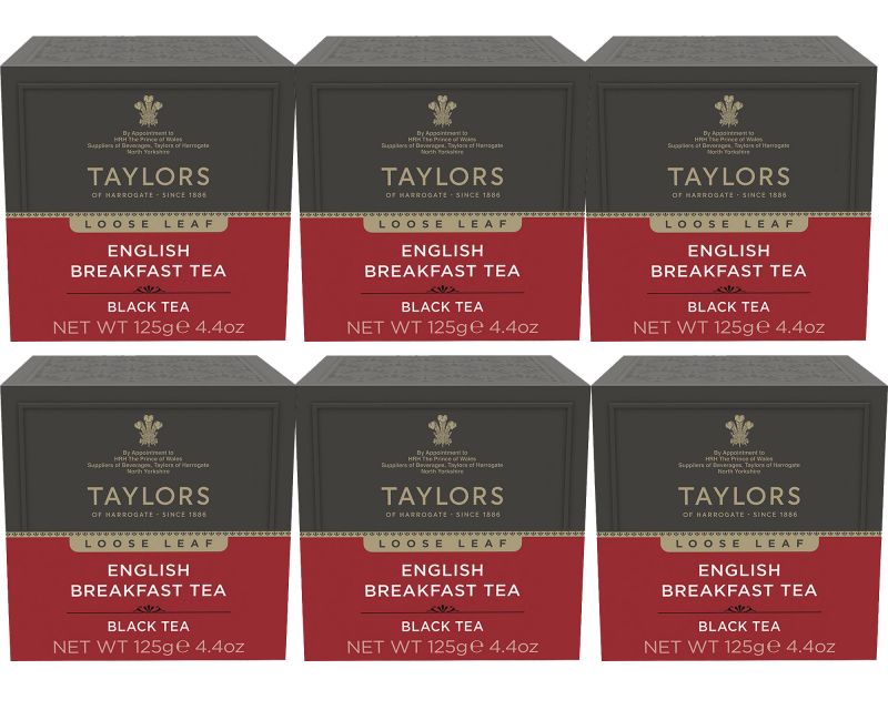 Taylors of Harrogate English Breakfast Leaf Tea 6 x 125g Cartons