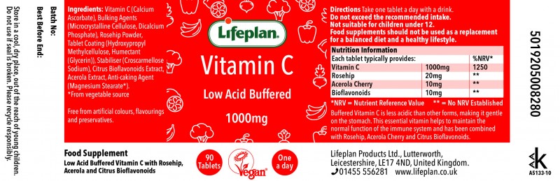 Lifeplan High Strength Low Acid Buffered Vita