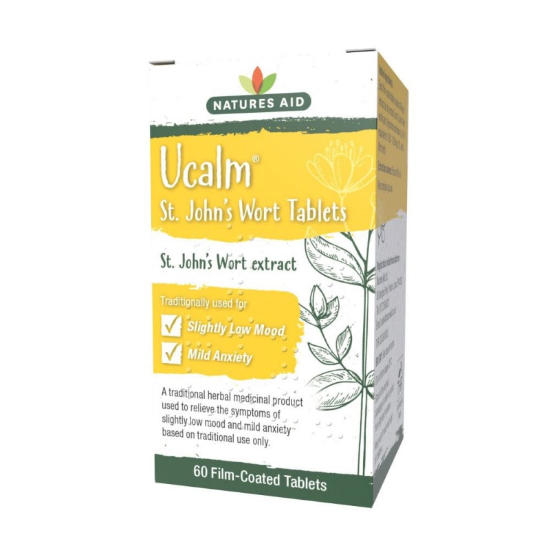 Natures Aid Ucalm St Johns Wort 300mg - 60 Tablets  LOW MOOD & MILD ANXIETY