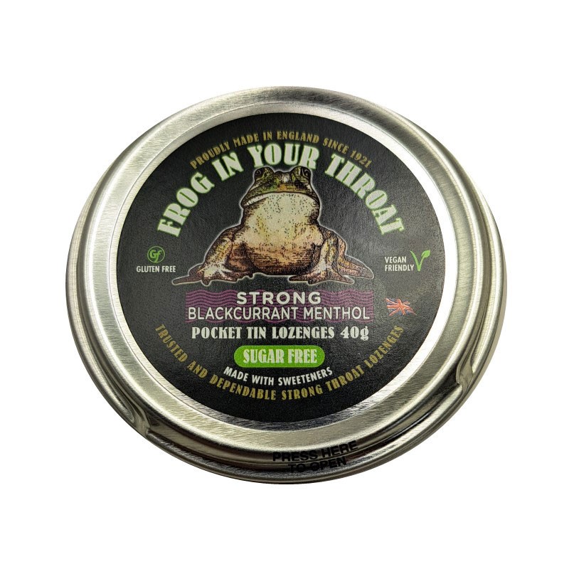Simpkins Frog in Your Throat SUGAR FREE Strong Blackcurrant Menthol  Lozenges 40g TIN