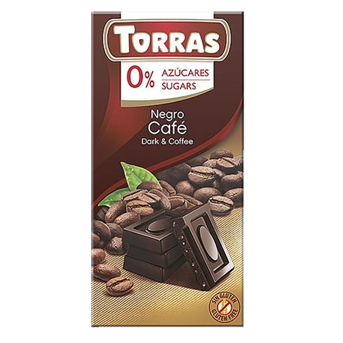 torras no added sugar dark chocolate & coffee 75g bar