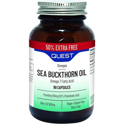 Quest Sea Buckthorn Oil Omega 7 - 90 Capsules EXTRA VALUE PACK - 90 for price of 60 