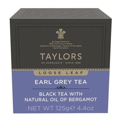 Taylors of Harrogate Earl Grey Leaf Tea 125g Carton