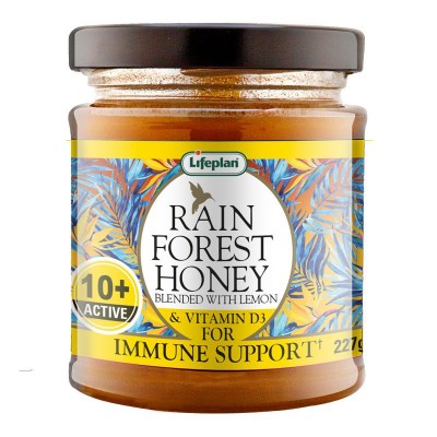 Lifeplan Rainforest Honey 10+ Active with Lemon & Vitamin D3 227g FOR IMMUNE SUPPORT