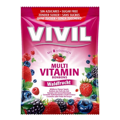 vivil sugar free wild berry flavour multi vitamin sweets 60g