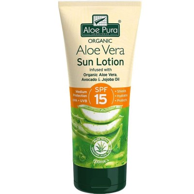 Aloe Pura Organic Aloe Vera Sun Lotion SPF 15  200ml 