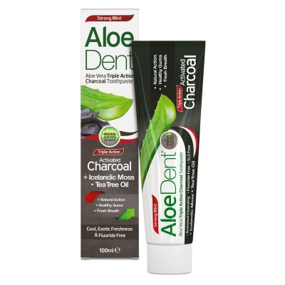 Optima Aloe Dent Aloe Vera Triple Action Charcoal Toothpaste 100ml