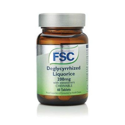 FSC Deglycyrrhized Liquorice 200mg 60 Tablets - Sugar Free Chewable