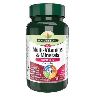 Natures Aid Complete Multi-Vitamins & Minerals 90 Tablets ANTIOXIDANT FORMULA