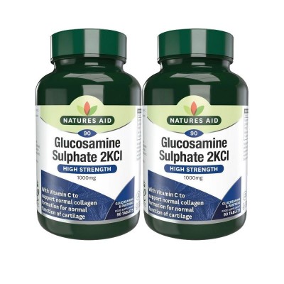 Natures Aid Glucosamine Sulphate 2KCl 1000mg - 2 x 90 Tablets 