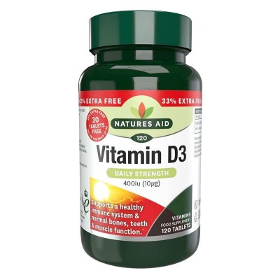 Natures Aid Vitamin D3 400iu - 120 Tablets EXTRA VALUE PACK