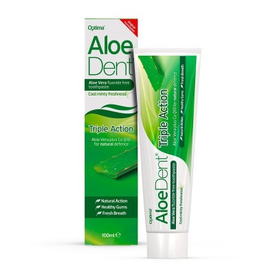 Optima Aloe Dent Triple Action Toothpaste 100ml Fluoride Free