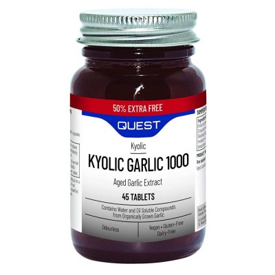 Quest Kyolic Odourless Garlic 1000mg 45 Tablets EXTRA VALUE PACK - 45 for price of 30
