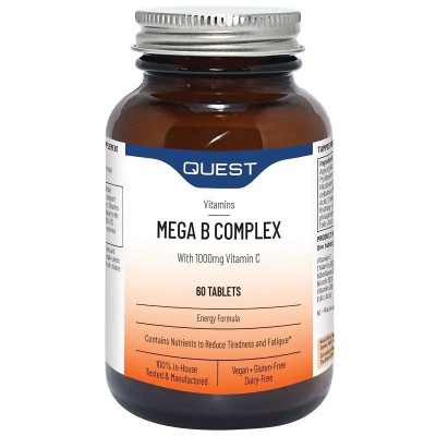 Quest Mega B Complex  + Vitamin C 1000mg 60 Tablets - Energy Support