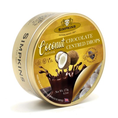 Simpkins Travel Sweets - Chocolate Centred Coconut Flavour 175g