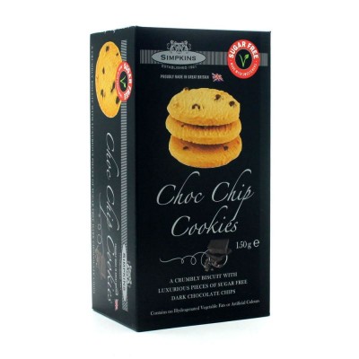 Simpkins Sugar Free Choc Chip Cookies Biscuits 150g