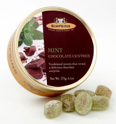 Simpkins Travel Sweets - Chocolate Centred Mint Flavour 175g