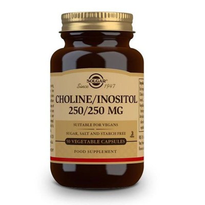 Solgar Choline & Inositol 250mg/250mg - 50 Vegetable Capsules  