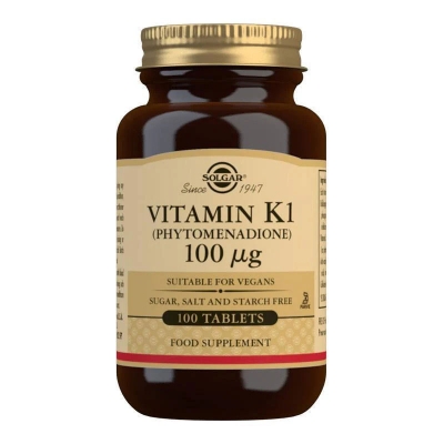 solgar vitamin k1 (phytomenadione)100mcg 100 tablets