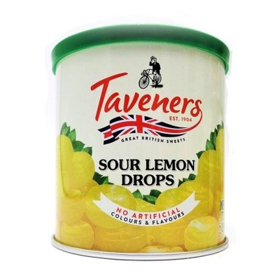 Taveners Sour Lemon Drops 200g Tin