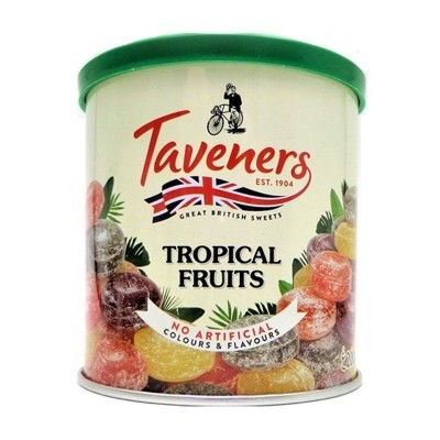 Taveners Tropical Fruit Drops 200g Tin