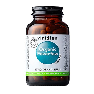 Viridian Organic Feverfew Leaf 350mg 60 Capsules